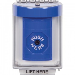 SS2440NT-EN STI Blue Indoor/Outdoor Flush w/ Horn Key-to-Reset Stopper Station with No Text Label English