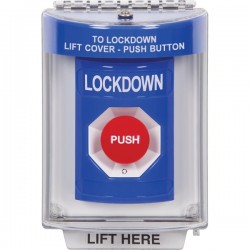 SS2441LD-ES STI Blue Indoor/Outdoor Flush w/ Horn Turn-to-Reset Stopper Station with LOCKDOWN Label Spanish