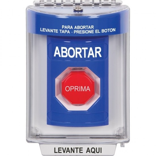 SS2442AB-ES STI Blue Indoor/Outdoor Flush w/ Horn Key-to-Reset (Illuminated) Stopper Station with ABORT Label Spanish