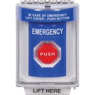 SS2442EM-EN STI Blue Indoor/Outdoor Flush w/ Horn Key-to-Reset (Illuminated) Stopper Station with EMERGENCY Label English