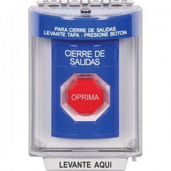 SS2442LD-ES STI Blue Indoor/Outdoor Flush w/ Horn Key-to-Reset (Illuminated) Stopper Station with LOCKDOWN Label Spanish