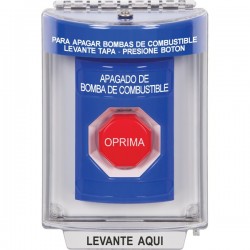 SS2442PS-ES STI Blue Indoor/Outdoor Flush w/ Horn Key-to-Reset Stopper Station w/ FUEL PUMP SHUT DOWN Spanish