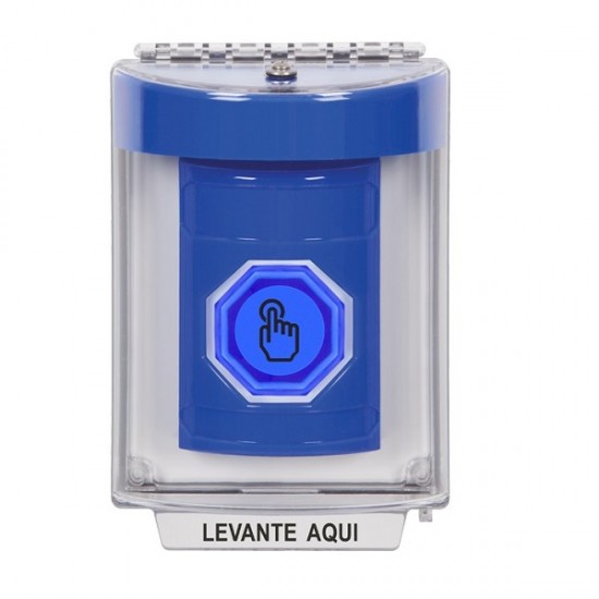 SS2447NT-ES STI Blue Indoor/Outdoor Flush w/ Horn Weather Resistant Momentary Stopper Station w/ No Text Spanish