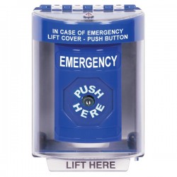 SS2470EM-EN STI Blue Indoor/Outdoor Surface Key-to-Reset Stopper Station with EMERGENCY Label English SS2470EM-EN STI Blue Indoor/Outdoor Surface Key-to-Reset Stopper Station with EMERGENCY Label English