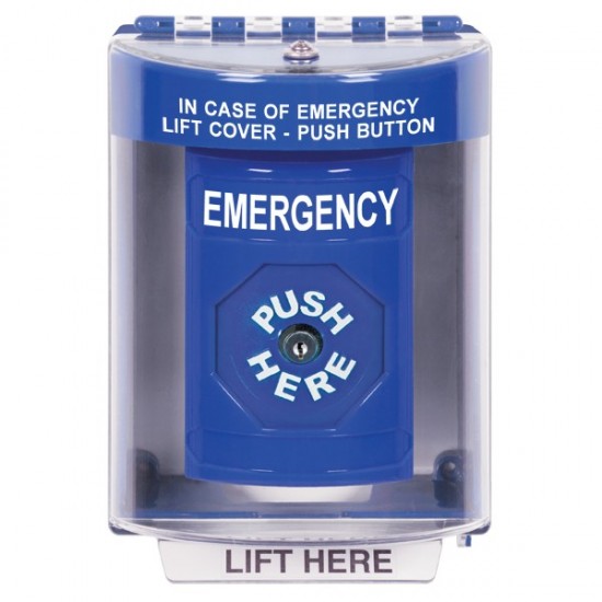 SS2470EM-EN STI Blue Indoor/Outdoor Surface Key-to-Reset Stopper Station with EMERGENCY Label English SS2470EM-EN STI Blue Indoor/Outdoor Surface Key-to-Reset Stopper Station with EMERGENCY Label English