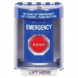 SS2472EM-EN STI Blue Indoor/Outdoor Surface Key-to-Reset (Illuminated) Stopper Station with EMERGENCY Label English SS2472EM-EN STI Blue Indoor/Outdoor Surface Key-to-Reset (Illuminated) Stopper Station with EMERGENCY Label English