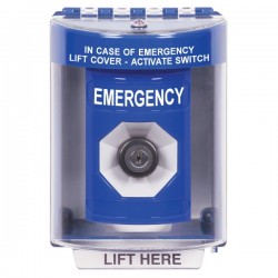 SS2473EM-EN STI Blue Indoor/Outdoor Surface Key-to-Activate Stopper Station with EMERGENCY Label English SS2473EM-EN STI Blue Indoor/Outdoor Surface Key-to-Activate Stopper Station with EMERGENCY Label English