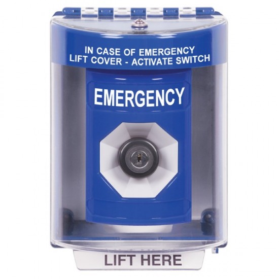SS2473EM-EN STI Blue Indoor/Outdoor Surface Key-to-Activate Stopper Station with EMERGENCY Label English SS2473EM-EN STI Blue Indoor/Outdoor Surface Key-to-Activate Stopper Station with EMERGENCY Label English