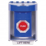 SS2474NT-EN STI Blue Indoor/Outdoor Surface Momentary Stopper Station with No Text Label English