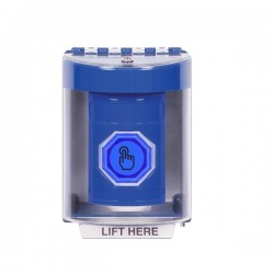 SS2476NT-EN STI Blue Indoor/Outdoor Surface Momentary (Illuminated) with Blue Lens Stopper Station with No Text Label English