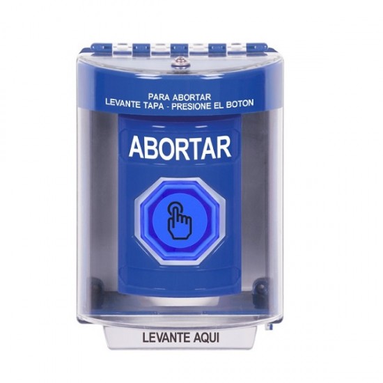 SS2477AB-ES STI Blue Indoor/Outdoor Surface Weather Resistant Momentary Stopper Station w/ ABORT Spanish