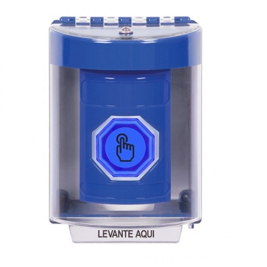 SS2477NT-ES STI Blue Indoor/Outdoor Surface Weather Resistant Momentary Stopper Station w/ No Text Spanish
