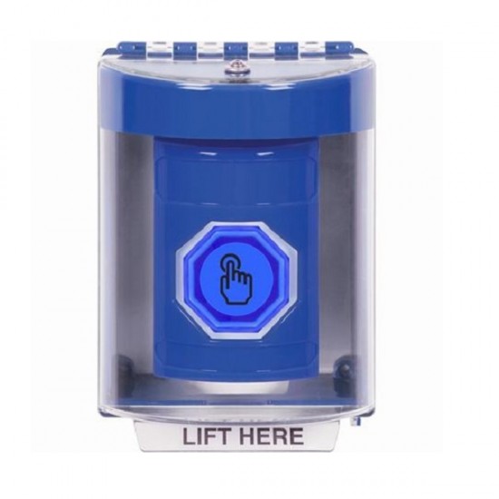 SS2487NT-EN STI Blue Indoor/Outdoor Surface w/ Horn Weather Resistant Momentary Stopper Station w/ No Text