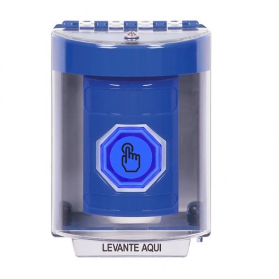 SS2487NT-ES STI Blue Indoor/Outdoor Surface w/ Horn Weather Resistant Momentary Stopper Station w/ No Text Spanish