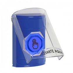 SS24A6NT-ES STI Blue Indoor Flush/Surface w/ Horn Momentary (Illuminated) Stopper Station w/ No Text Spanish