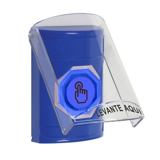 SS24A7NT-ES STI Blue Indoor Flush/Surface w/ Horn Weather Resistant Momentary Stopper Station w/ No Text Spanish