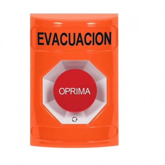 SS2501EV-ES STI Orange No Cover Turn-to-Reset Stopper Station with EVACUATION Label Spanish