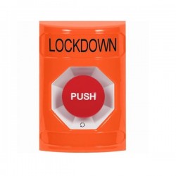 SS2501LD-EN STI Orange No Cover Turn-to-Reset Stopper Station with LOCKDOWN Label English