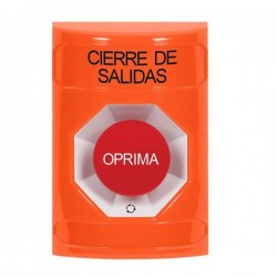 SS2501LD-ES STI Orange No Cover Turn-to-Reset Stopper Station with LOCKDOWN Label Spanish