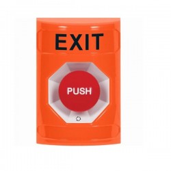SS2501XT-EN STI Orange No Cover Turn-to-Reset Stopper Station with EXIT Label English