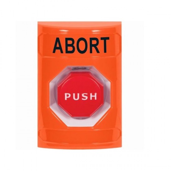 SS2502AB-EN STI Orange No Cover Key-to-Reset (Illuminated) Stopper Station with ABORT Label English