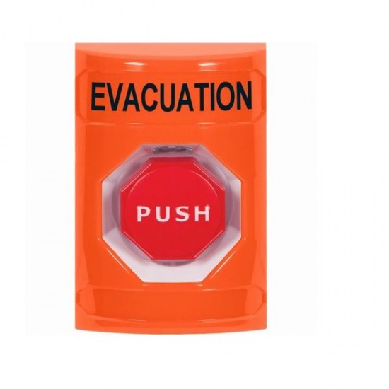 SS2502EV-EN STI Orange No Cover Key-to-Reset (Illuminated) Stopper Station with EVACUATION Label English