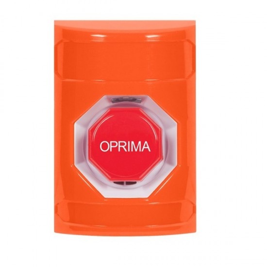 SS2502NT-ES STI Orange No Cover Key-to-Reset (Illuminated) Stopper Station with No Text Label Spanish