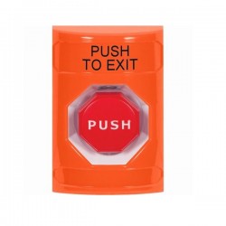 SS2502PX-EN STI Orange No Cover Key-to-Reset (Illuminated) Stopper Station with PUSH TO EXIT Label English