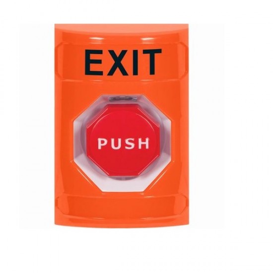 SS2502XT-EN STI Orange No Cover Key-to-Reset (Illuminated) Stopper Station with EXIT Label English