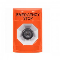 SS2503ES-EN STI Orange No Cover Key-to-Activate Stopper Station with EMERGENCY STOP Label English