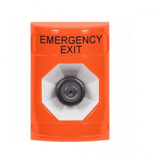 SS2503EX-EN STI Orange No Cover Key-to-Activate Stopper Station with EMERGENCY EXIT Label English