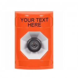 SS2503ZA-EN STI Orange No Cover Key-to-Activate Stopper Station with Non-Returnable Custom Text Label English