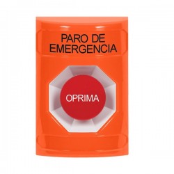 SS2504ES-ES STI Orange No Cover Momentary Stopper Station with EMERGENCY STOP Label Spanish