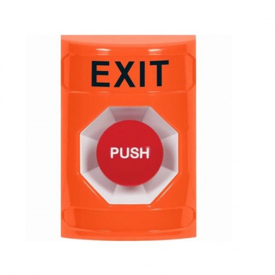 SS2504XT-EN STI Orange No Cover Momentary Stopper Station with EXIT Label English