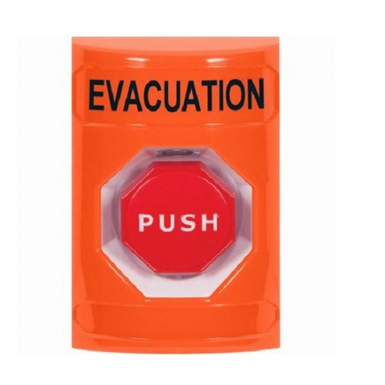 SS2505EV-EN STI Orange No Cover Momentary (Illuminated) Stopper Station with EVACUATION Label English