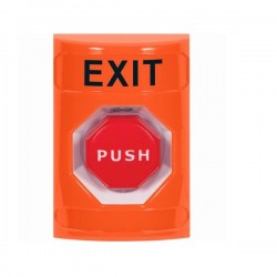 SS2505XT-EN STI Orange No Cover Momentary (Illuminated) Stopper Station with EXIT Label English