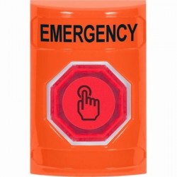 SS2506EM-EN STI Orange No Cover Momentary (Illuminated) with Orange Lens Stopper Station with EMERGENCY Label English SS2506EM-EN STI Orange No Cover Momentary (Illuminated) with Orange Lens Stopper Station with EMERGENCY Label English