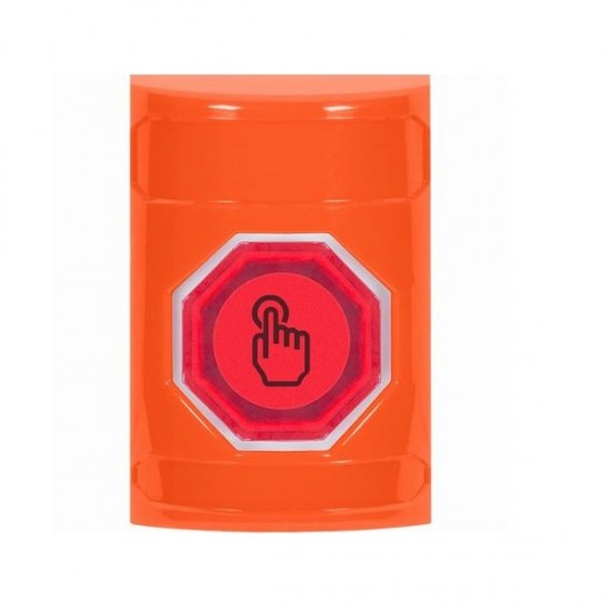 SS2506NT-EN STI Orange No Cover Momentary (Illuminated) with Orange Lens Stopper Station with No Text Label English