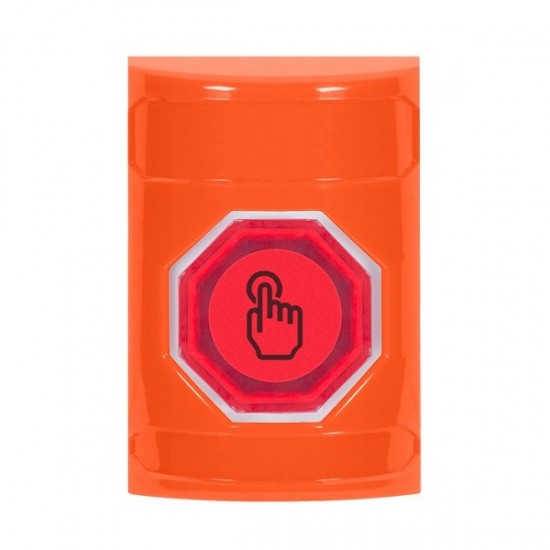 SS2506NT-ES STI Orange No Cover Momentary (Illuminated) with Red Lens Stopper Station with No Text Label Spanish