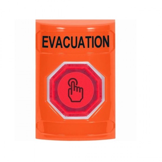 SS2507EV-EN STI Orange No Cover Weather Resistant Momentary Stopper Station w/ EVACUATION Label
