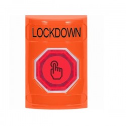 SS2507LD-EN STI Orange No Cover Weather Resistant Momentary Stopper Station w/ LOCKDOWN Label