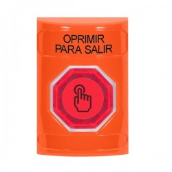 SS2507PX-ES STI Orange No Cover Weather Resistant Momentary Stopper Station w/ PUSH TO EXIT Spanish