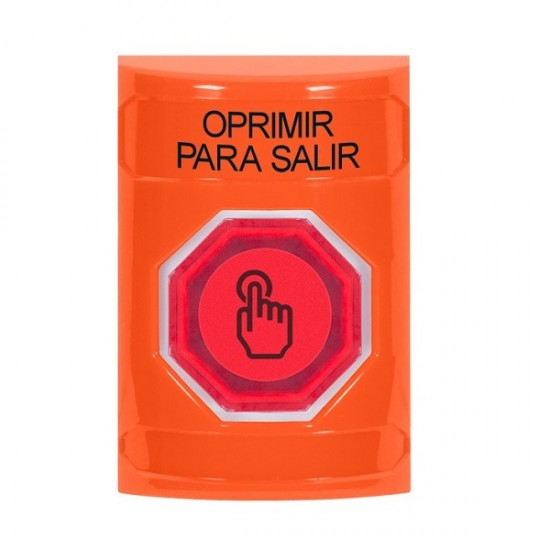SS2507PX-ES STI Orange No Cover Weather Resistant Momentary Stopper Station w/ PUSH TO EXIT Spanish