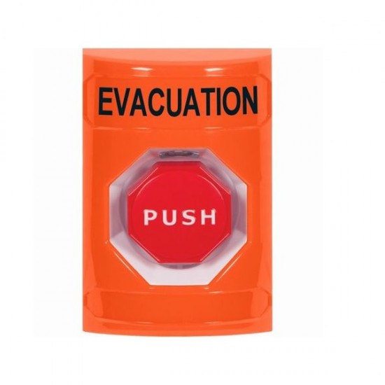 SS2508EV-EN STI Orange No Cover Pneumatic (Illuminated) Stopper Station with EVACUATION Label English