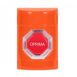 SS2508NT-ES STI Orange No Cover Pneumatic (Illuminated) Stopper Station with No Text Label Spanish