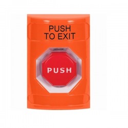 SS2508PX-EN STI Orange No Cover Pneumatic (Illuminated) Stopper Station with PUSH TO EXIT Label English