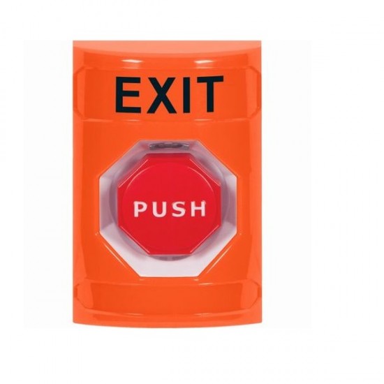 SS2508XT-EN STI Orange No Cover Pneumatic (Illuminated) Stopper Station with EXIT Label English