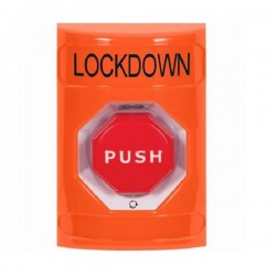 SS2509LD-EN STI Orange No Cover Turn-to-Reset (Illuminated) Stopper Station with LOCKDOWN Label English