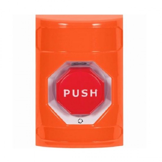 SS2509NT-EN STI Orange No Cover Turn-to-Reset (Illuminated) Stopper Station with No Text Label English