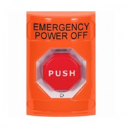 SS2509PO-EN STI Orange No Cover Turn-to-Reset (Illuminated) Stopper Station with EMERGENCY POWER OFF Label English